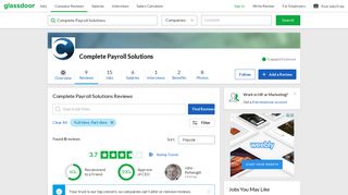 Complete Payroll Solutions Reviews | Glassdoor