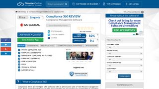 Compliance 360 Reviews: Overview, Pricing, Features