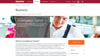 Compliance Center | Business| Equifax