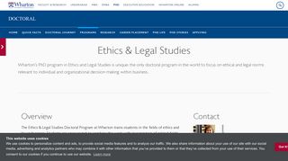 Ethics & Legal Studies - Doctoral