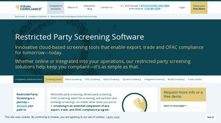 Restricted Party Screening Software | Visual Compliance
