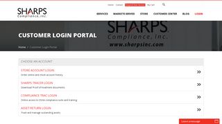 Sharps Compliance Login Page for All Systems