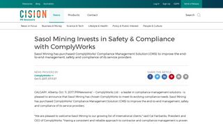 Sasol Mining Invests in Safety & Compliance with ComplyWorks