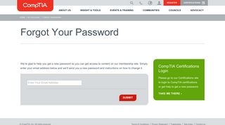 CompTIA | My Account | Forgot Password