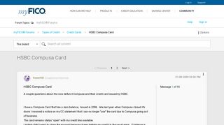 Solved: HSBC Compusa Card - myFICO® Forums - 412226