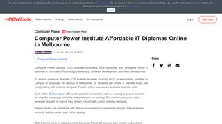 Computer Power Institute Affordable IT Diplomas Online in Melbourne ...