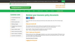 Retrieve your insurance policy documents - Computerquote Insurance