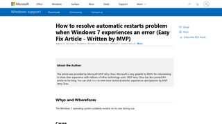 How to resolve automatic restarts problem when Windows 7 ...