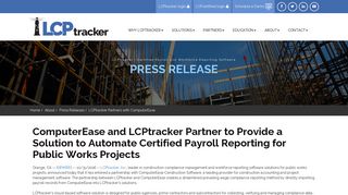 LCPtracker Partners with ComputerEase