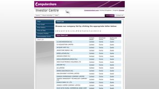 Browse our company list by clicking the appropriate ... - Computershare