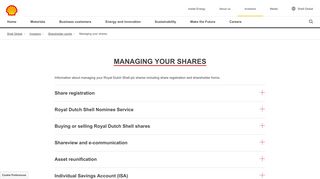 Managing your shares | Shell Global