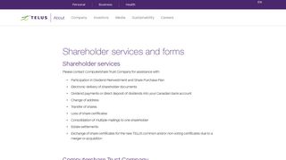 Shareholder Services and Forms - Investor Relations | TELUS