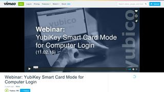 Webinar: YubiKey Smart Card Mode for Computer Login on Vimeo