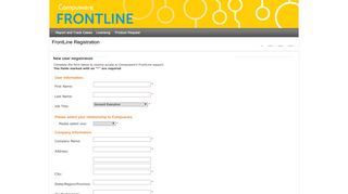 FrontLine User Registration - Compuware FrontLine