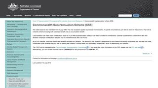 Commonwealth Superannuation Scheme (CSS) | Department of Finance