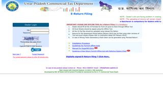E-Return Filing for Commercial Taxes Department