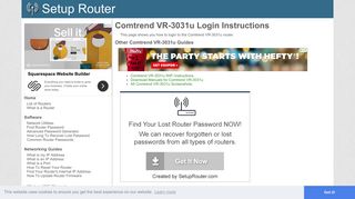 Login to Comtrend VR-3031u Router - SetupRouter