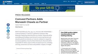 Comvest Partners Adds Maneesh Chawla as Partner - CNBC.com