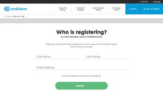 Register Account | Con Edison