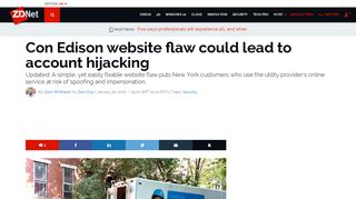 Con Edison website flaw could lead to account hijacking | ZDNet