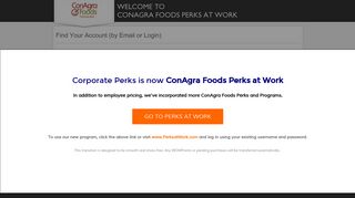 by Email or Login - ConAgra Foods Perks at Work - Corporate Perks