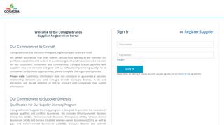 the Conagra Brands Supplier Registration Portal - Sign In - CVM ...
