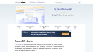 Conceptsis.com website. ConceptSIS - Log in.