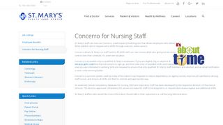 Concerro for Nursing Staff - St. Mary's Hospital and Health Care System