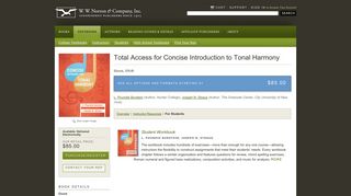 For Students | Total Access for Concise Introduction to Tonal Harmony ...
