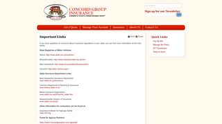 Important Links - Concord Group Insurance