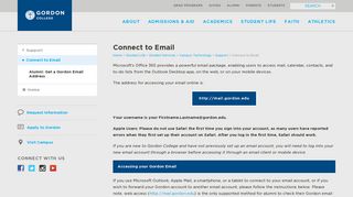 Connect to Email: Student Email, Faculty Email, Staff Email - Gordon ...