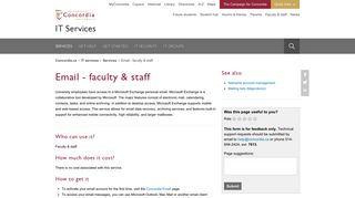 Email - faculty & staff - Concordia University