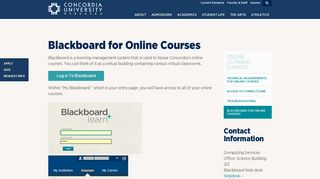Blackboard for Online Courses - Concordia University, Nebraska ...