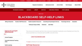 Blackboard Self-Help Links - Concordia University Ann Arbor