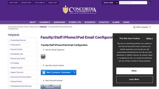 Faculty/Staff iPhone/iPad Email Configuration | Concordia University ...