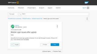 Mobile Login issues after update - The SAP Concur Community