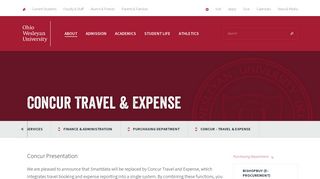 Concur - Travel & Expense - Ohio Wesleyan University
