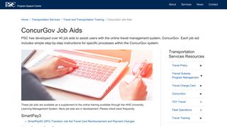 ConcurGov Job Aids - Program Support Center