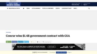 Concur wins $1.4B government contract with GSA - Puget Sound ...