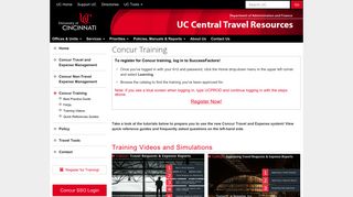 Concur Training, Home | University of Cincinnati, University of Cincinnati