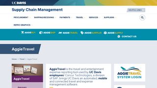 AggieTravel - Supply Chain Management - UC Davis