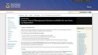 Concur Travel Management System available for use from 19 ...
