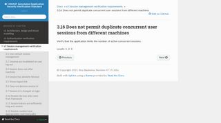 3.16 Does not permit duplicate concurrent user sessions from different ...