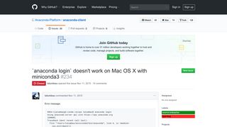 `anaconda login` doesn't work on Mac OS X with miniconda3 · Issue ...