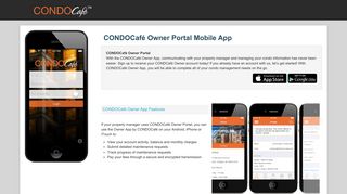 CONDOCafé Owner Portal Mobile App