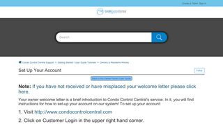 Set Up Your Account – Condo Control Central Support