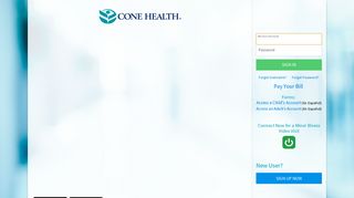 MyChart - Login Page - Cone Health