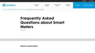 Con Edison | Smart Meters FAQ
