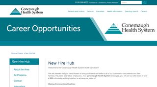 New Hire Hub - Conemaugh Health System