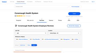 Working at Conemaugh Health System: Employee Reviews | Indeed ...